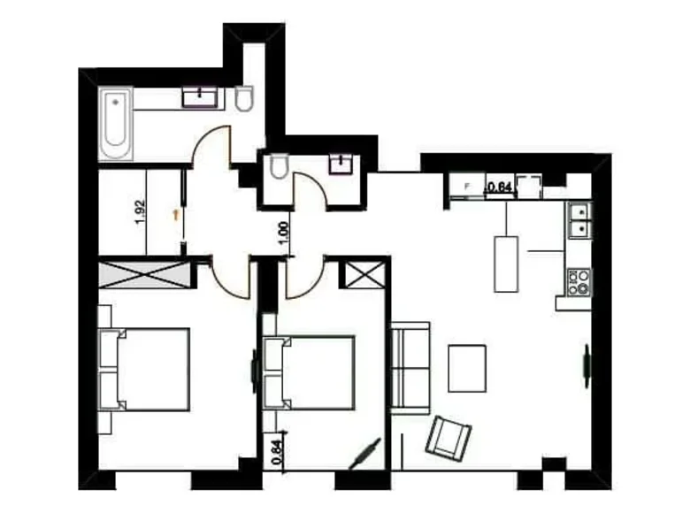 Mieszkanie 3 pokoi 90 m² Tbilisi, Gruzja