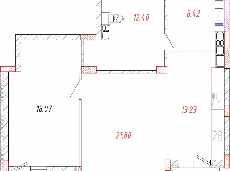 Appartement 2 chambres 79 m² Minsk, Bélarus