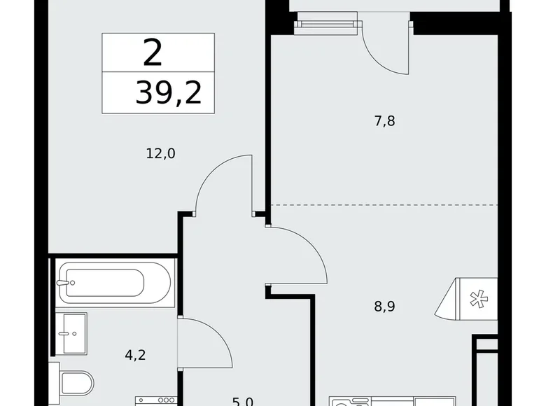 Appartement 2 chambres 39 m² Kommunarka, Russie
