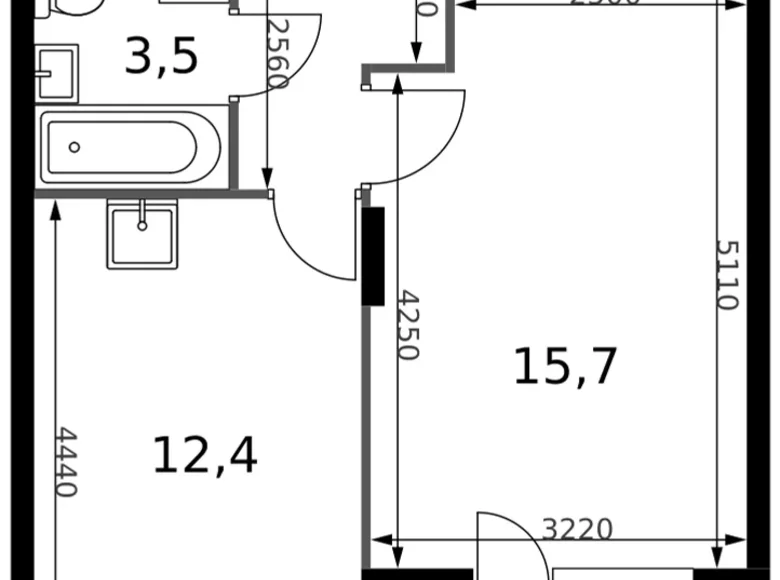 Apartamento 1 habitación 37 m² Sapronovo, Rusia