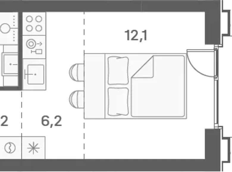 1 room studio apartment 27 m² Moscow, Russia