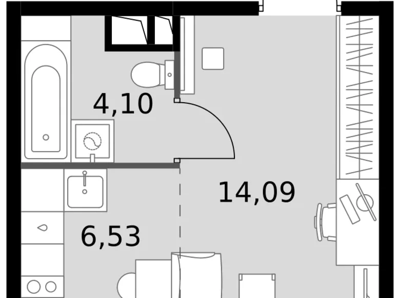 1 room studio apartment 25 m² Moscow, Russia