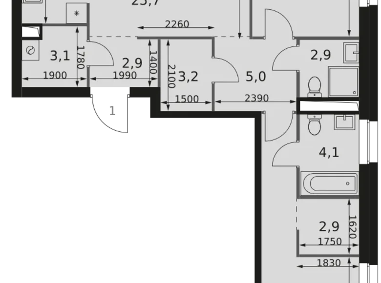 Appartement 3 chambres 83 m² Moscou, Russie