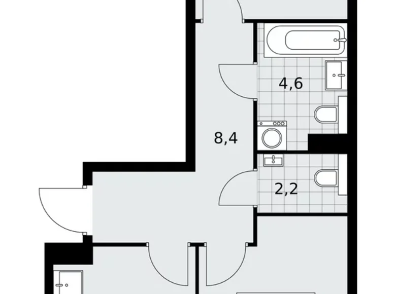 2 room apartment 53 m² Kommunarka, Russia