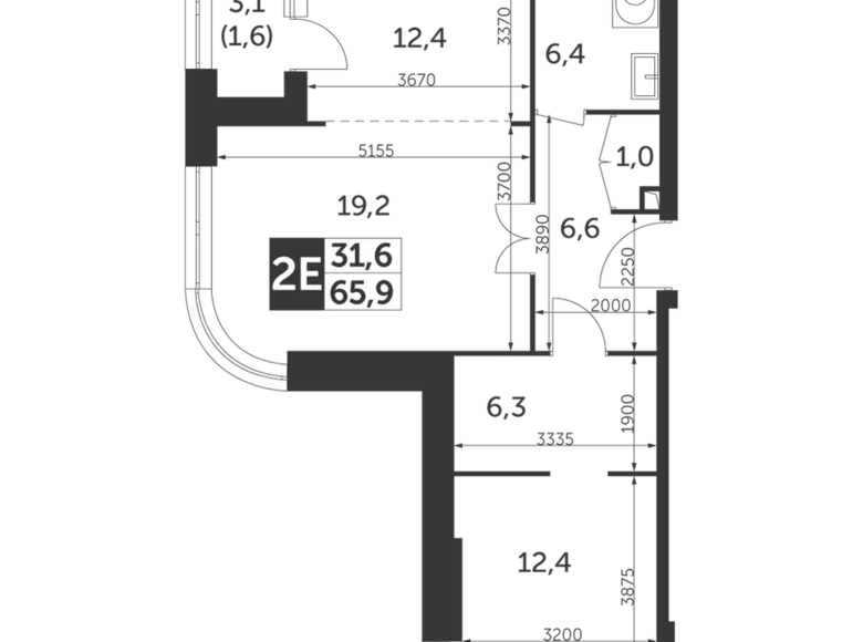Квартира 2 комнаты 66 м² Москва, Россия