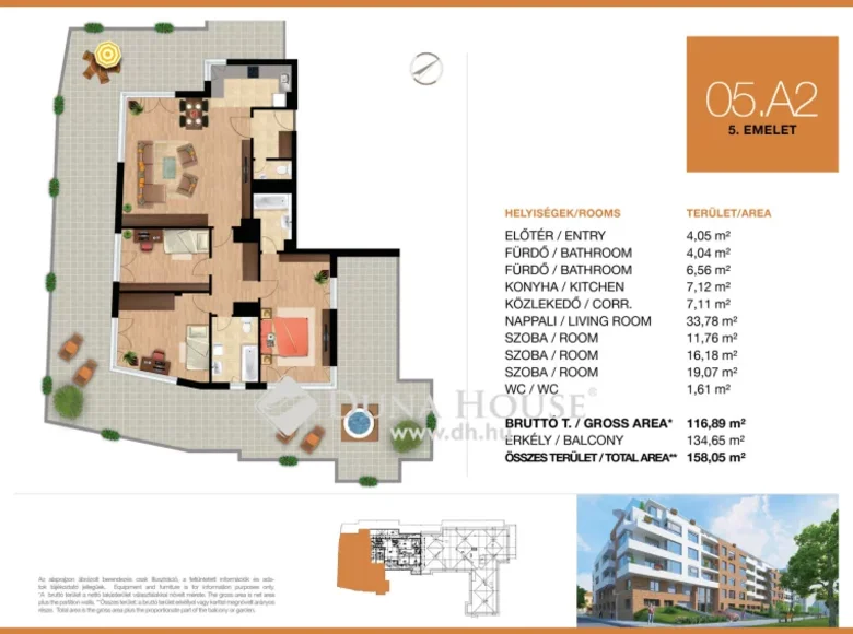 Квартира 158 м² Будапешт, Венгрия