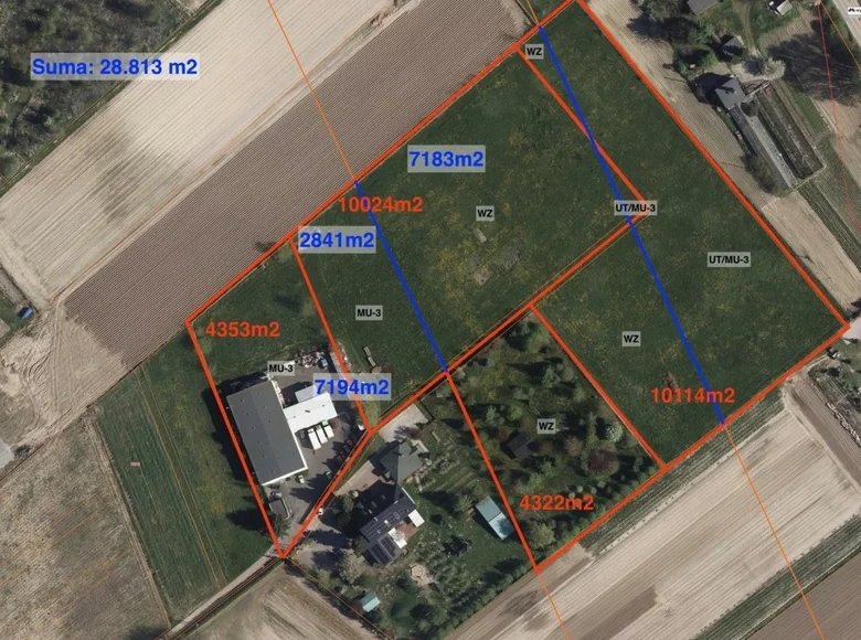 Land 1 room 2 841 m² Warsaw, Poland