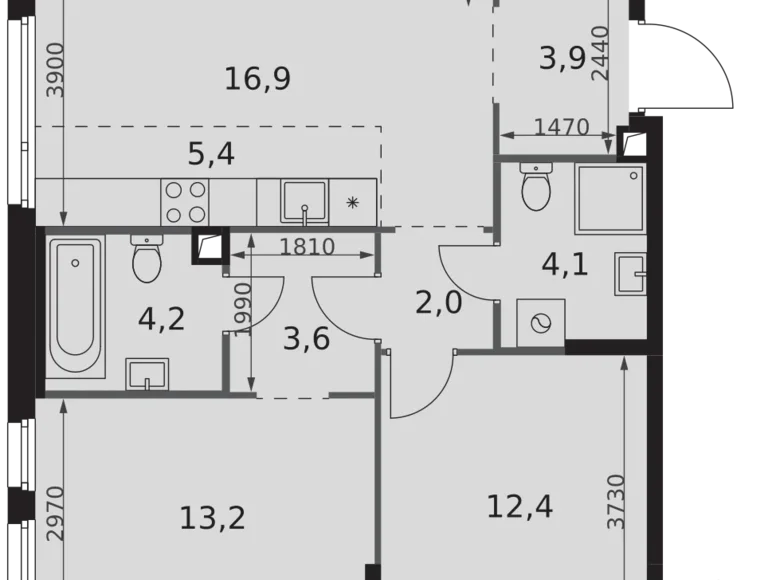 Квартира 3 комнаты 66 м² Москва, Россия