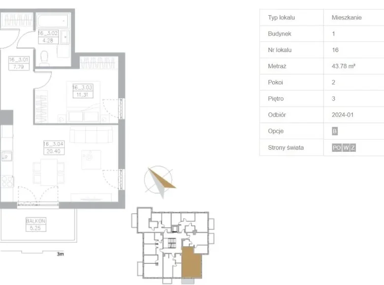 Mieszkanie 2 pokoi 44 m² Rumia, Polska