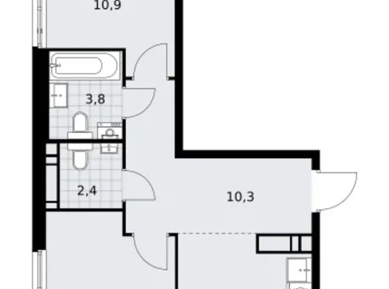 2 room apartment 54 m² Kommunarka, Russia