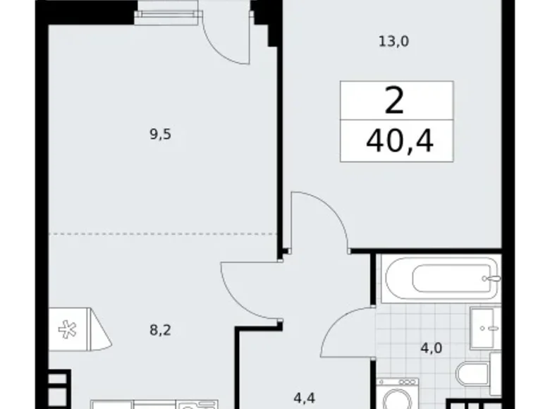 Wohnung 2 zimmer 40 m² Wnukowo, Russland