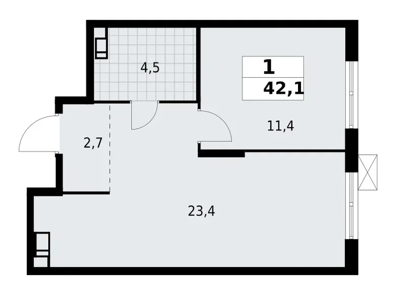 Apartamento 1 habitación 42 m² Krasnoye Selo, Rusia