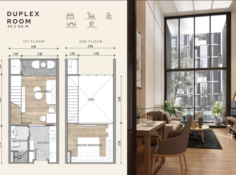 Duplex 1 bedroom 50 m² Karon, Thailand