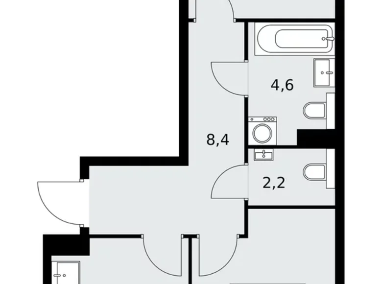 Apartamento 2 habitaciones 53 m² Kommunarka, Rusia