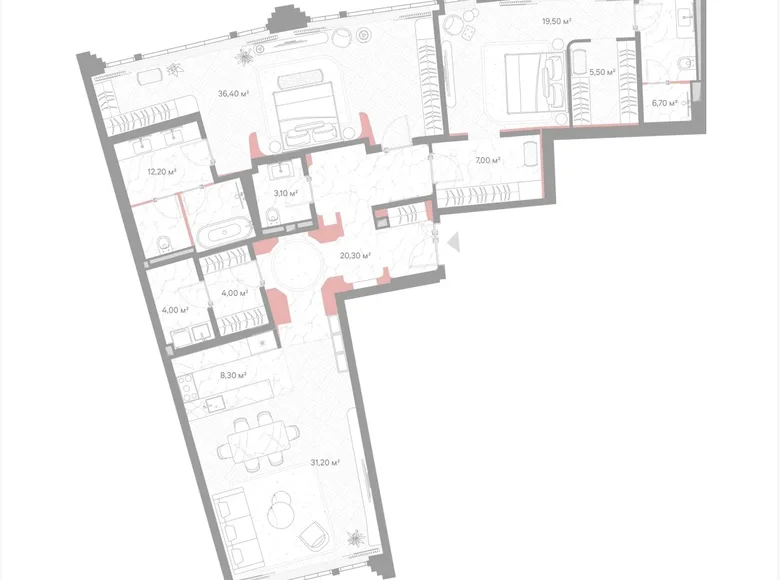 Квартира 2 комнаты 158 м² Москва, Россия