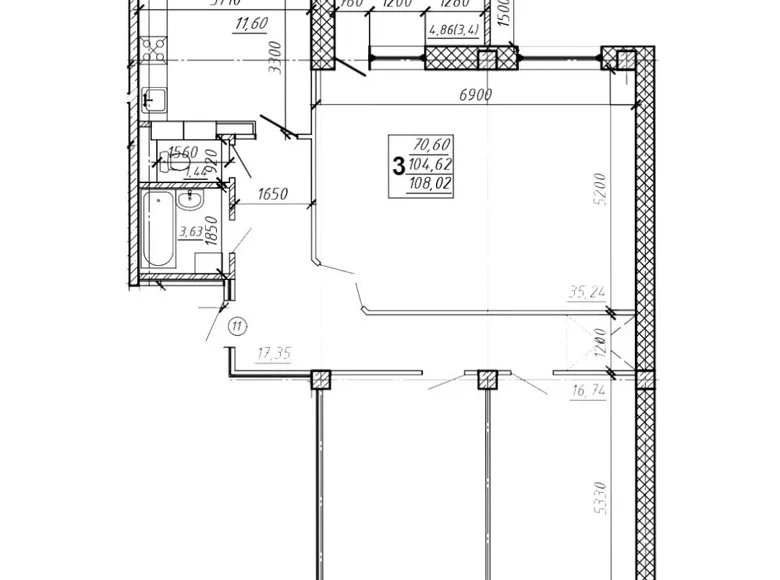 Квартира 3 комнаты 108 м² Могилёв, Беларусь