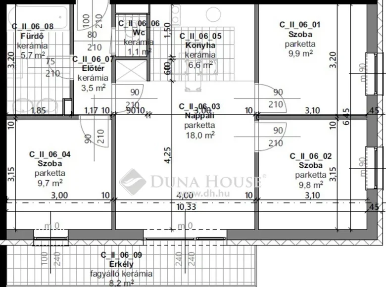 Apartment 1 bathroom 68 m² in Győr-Moson-Sopron, Hungary
