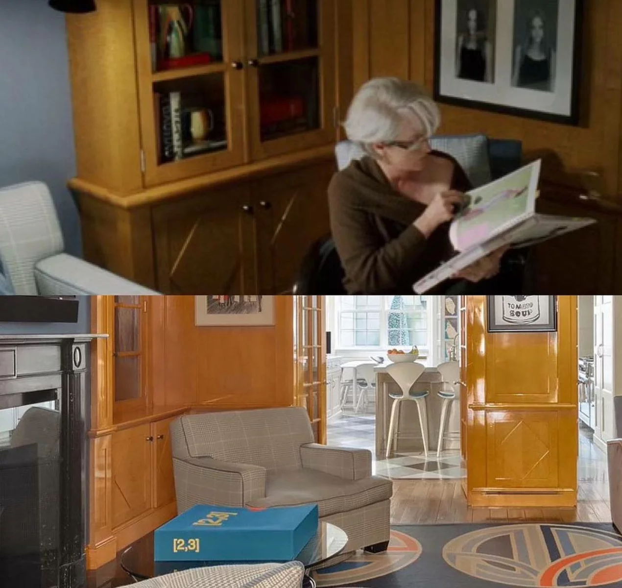the parallel between the scene in the movie and the actual interior of the house