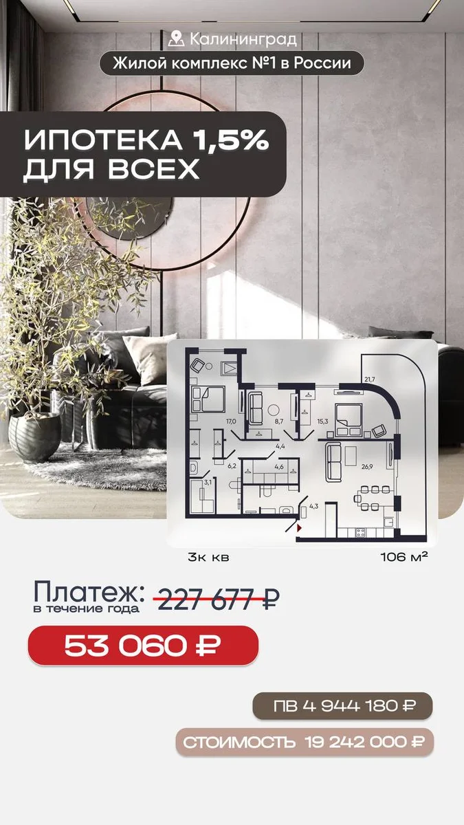Ипотека для покупателей квартир в комплексах Русская Европа
