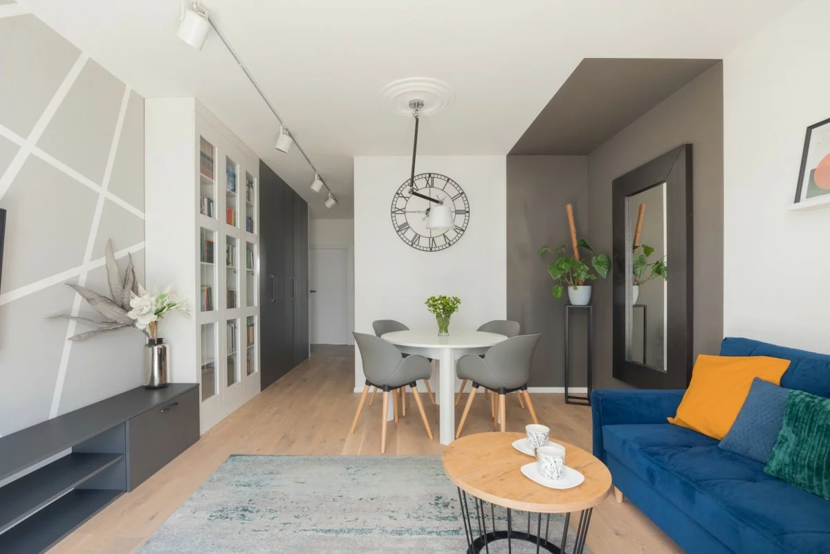 Interior of a Scandinavian style apartment in Poland 