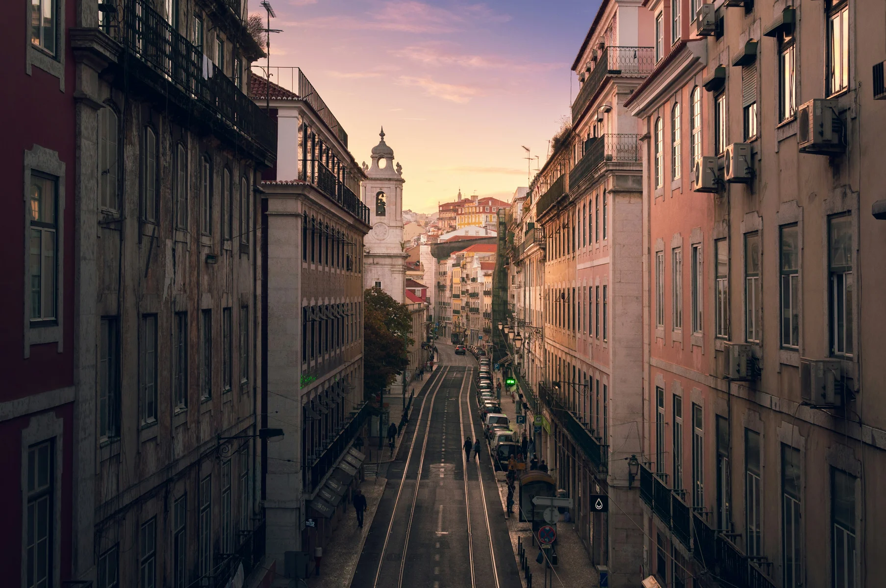 road in them middle of large buildings, Portugal