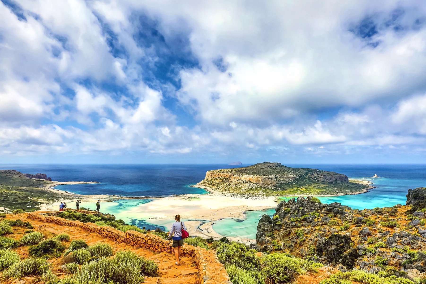 Пейзаж океана и пляжный вид на острове Крит
