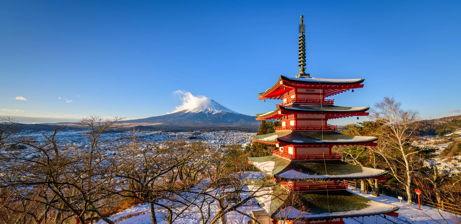 Japanese temple in winter