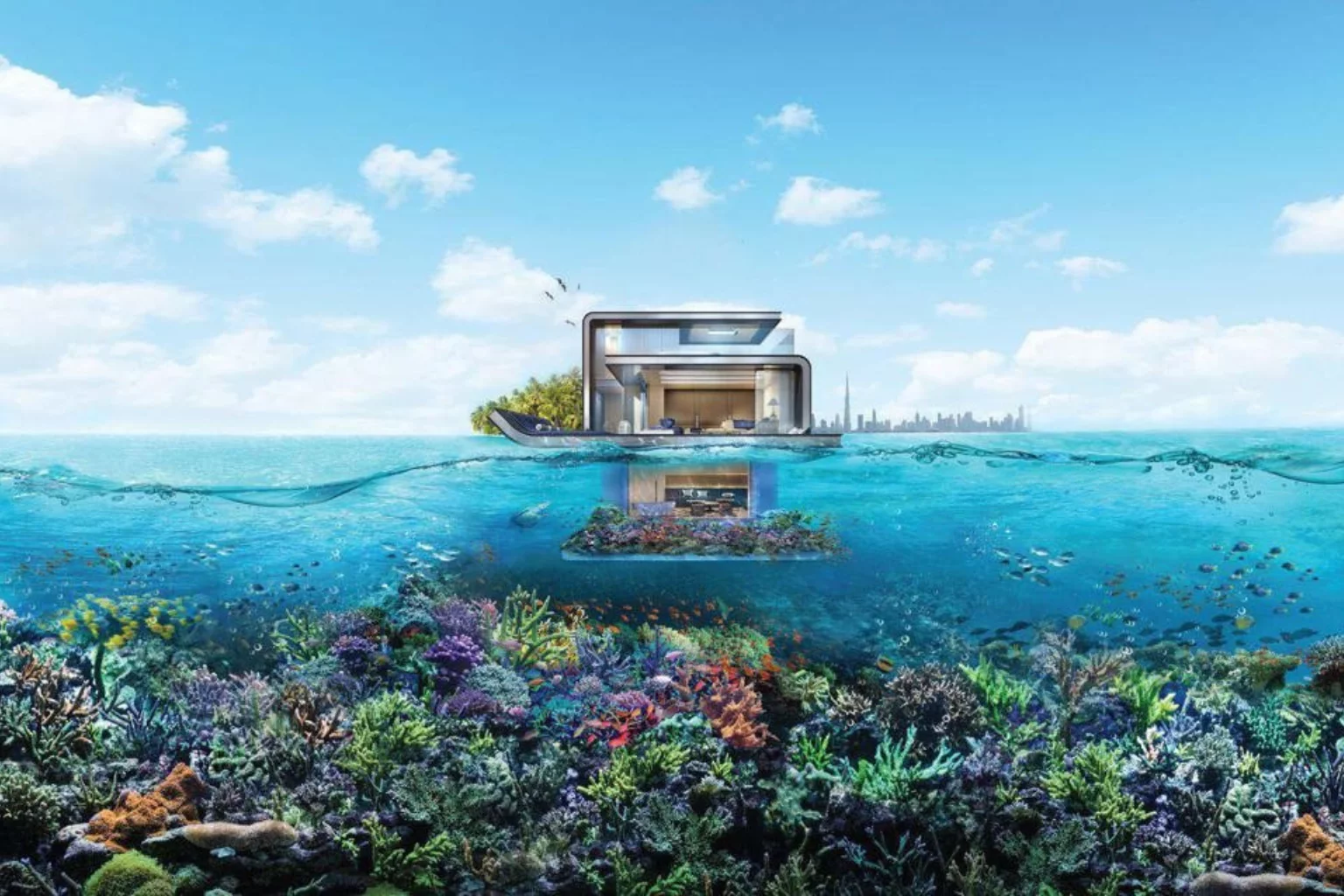 a floating house in dubai