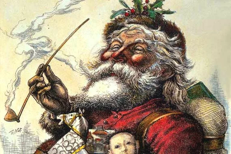 Jolly old Santa Claus, image by Thomas Nast