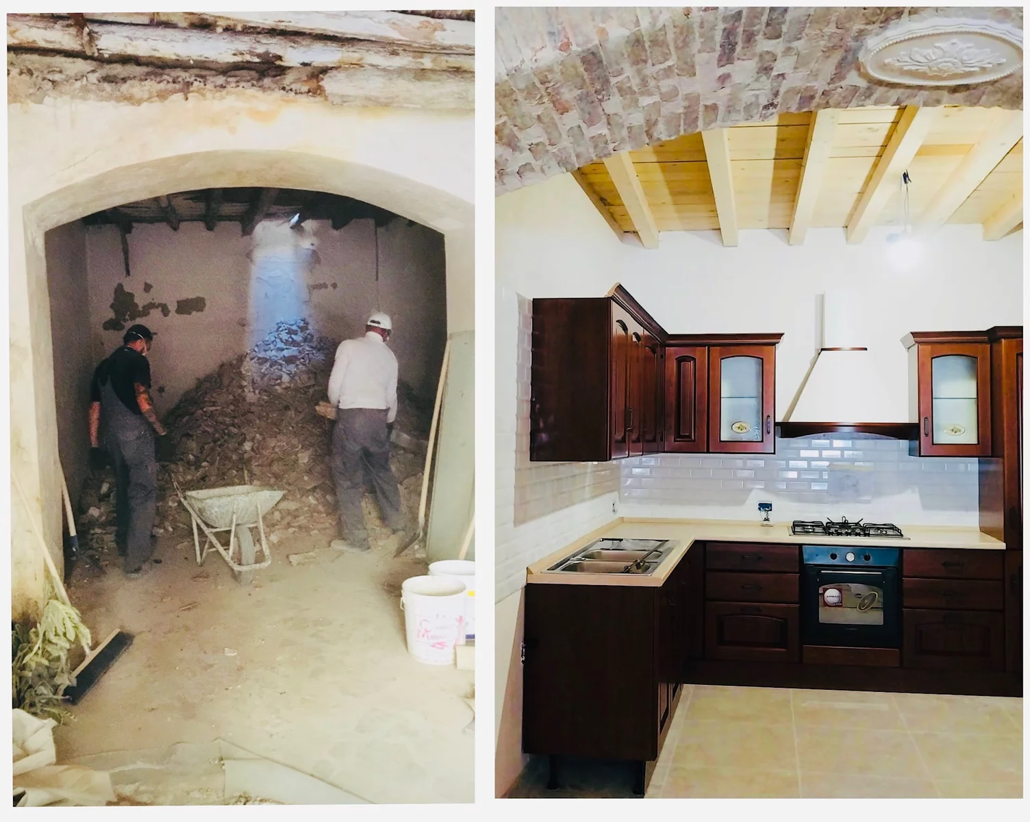 a house for one euro in Italy before and after renovation
