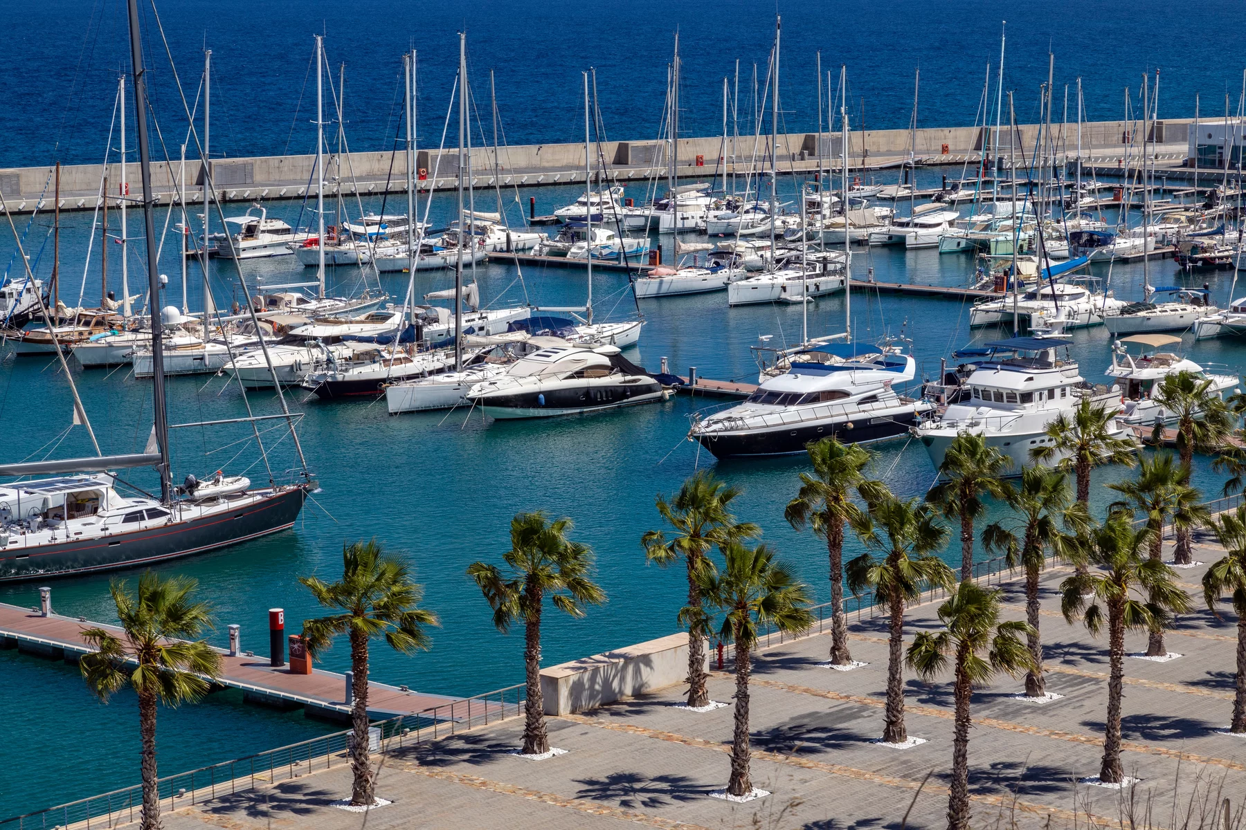 a marina with yachts in North Cyprus