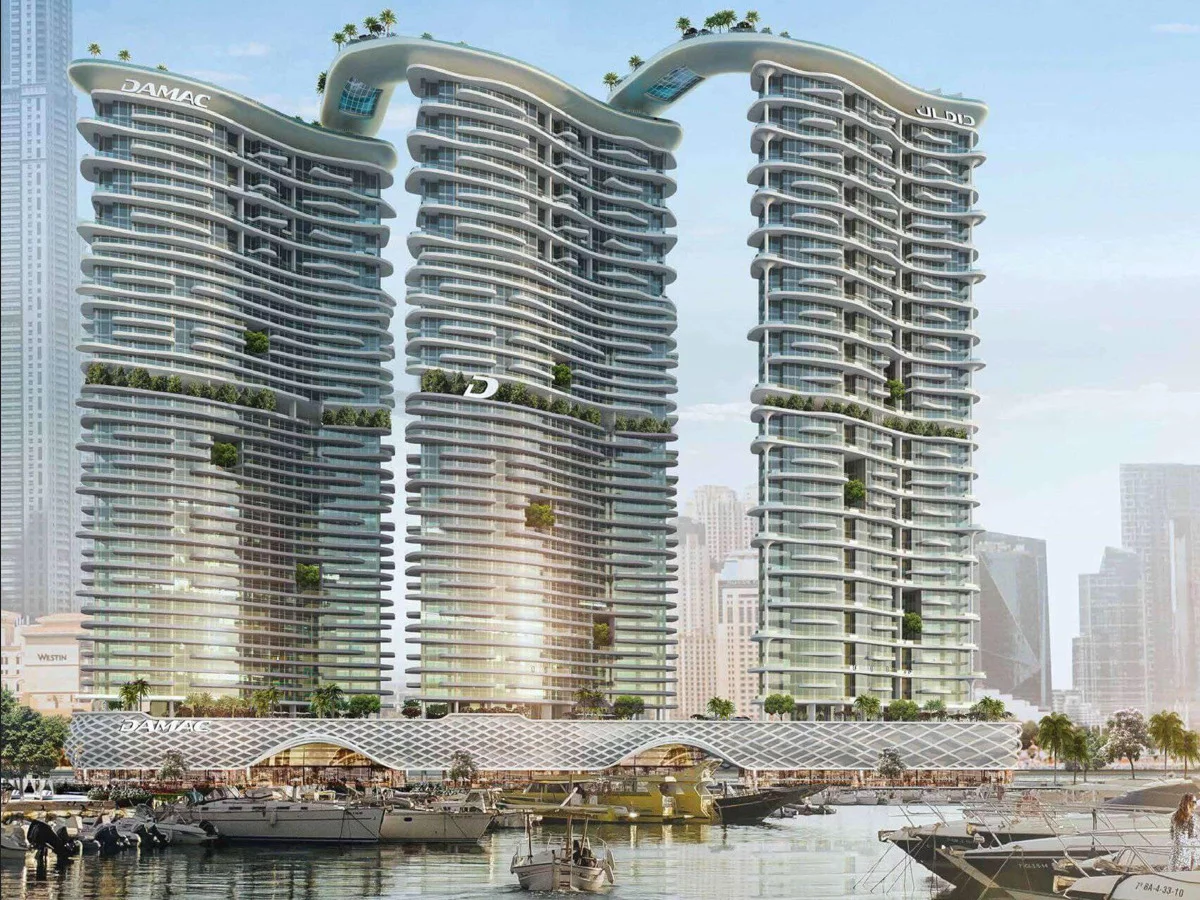 вид на жилые комплексы в Дубае