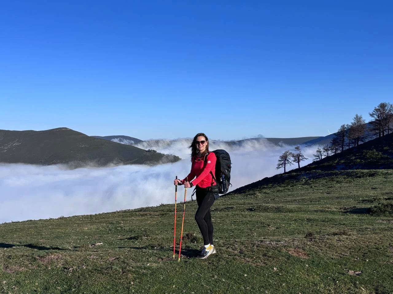 girl in gym clothes on the mountain