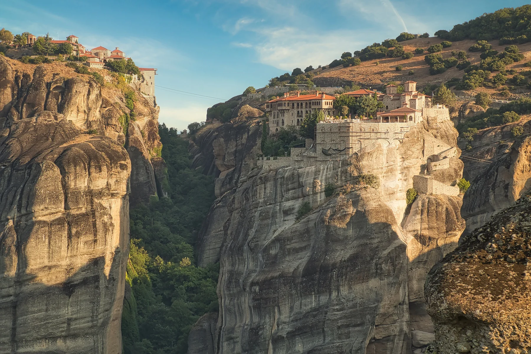 The old cliff-top monastery in Meteora, Thessaly, Greece