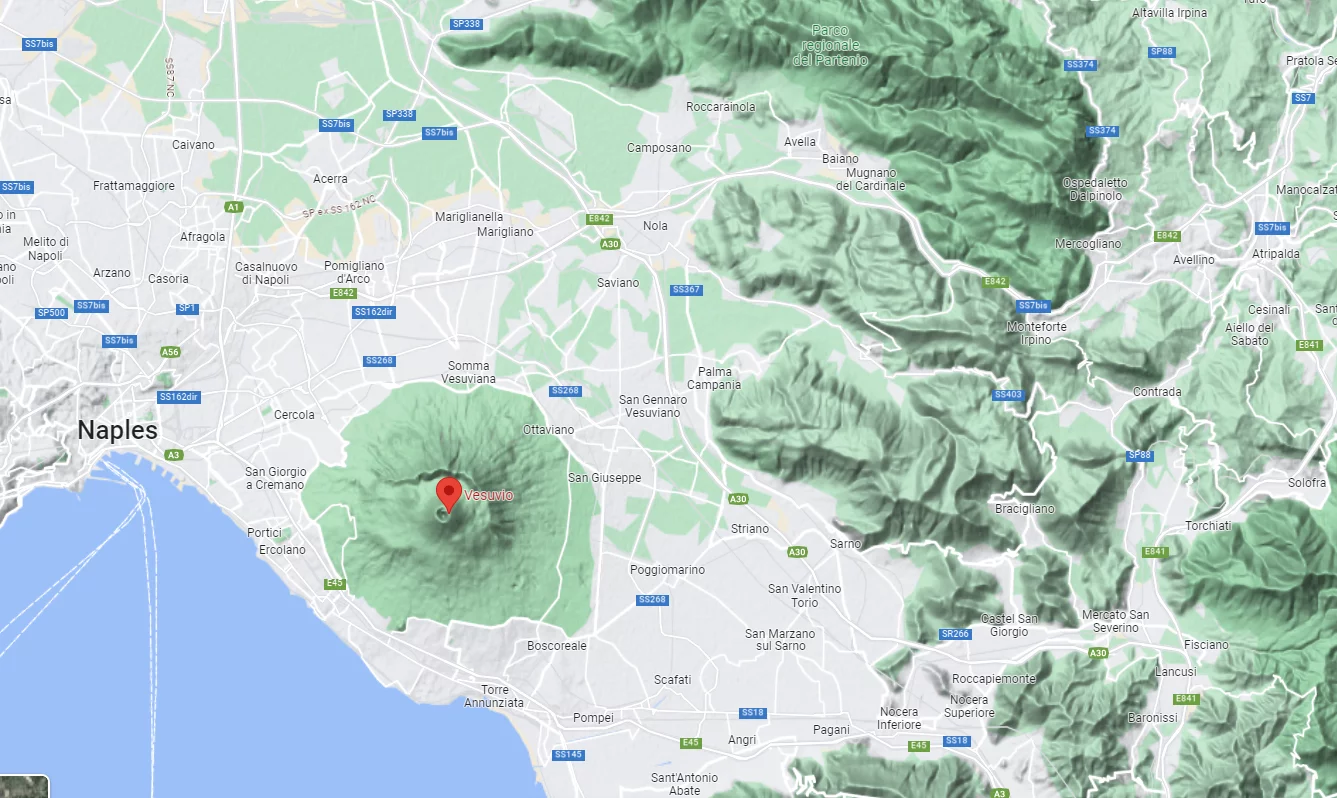Vesuvius, Italy map