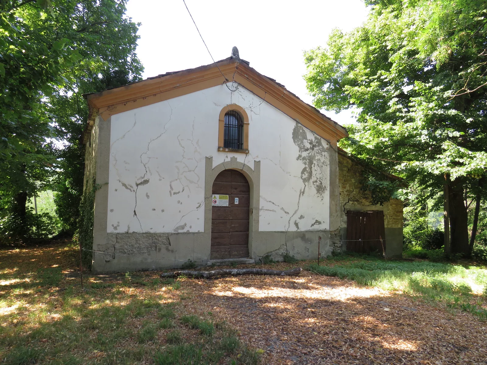 Facade of the church in Predappio
