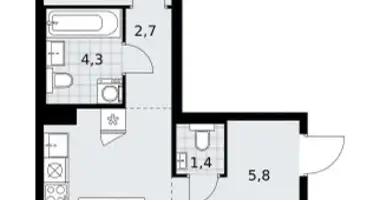 Appartement 2 chambres dans Troïtsk, Russie