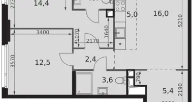 Wohnung 3 zimmer in Moskau, Russland