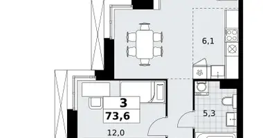 Appartement 3 chambres dans Kommunarka, Russie