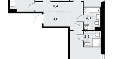 3 room apartment in Kommunarka, Russia