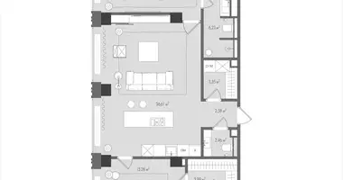 Appartement 2 chambres dans Moscou, Russie