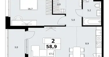 Wohnung 2 zimmer in Kommunarka, Russland