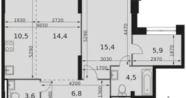 Квартира 2 комнаты в Москва, Россия