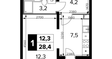Студия 1 комната в Ленинский городской округ, Россия