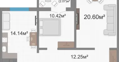 Apartamento 2 habitaciones en Viazan, Belarús