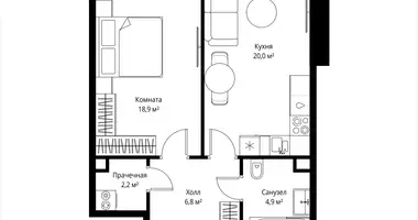 1 room apartment in Moscow, Russia