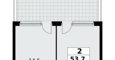 2 room apartment in Kommunarka, Russia