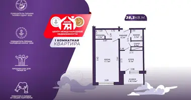 Apartamento 1 habitación en Minsk, Belarús