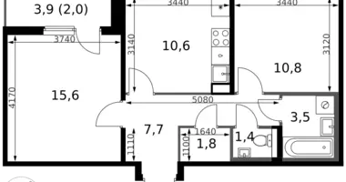 Mieszkanie 2 pokoi w Leninsky District, Rosja