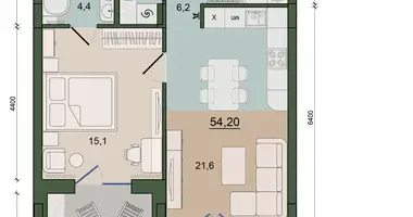 Квартира 1 комната в Россия